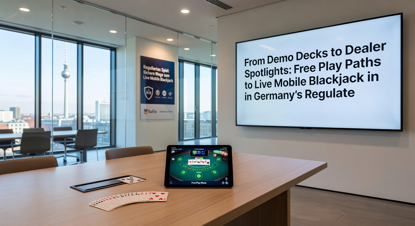 Live-Dealer spotlightet eine Blackjack-Hand auf einem Tablet in einer deutschen regulierten Casino-Umgebung