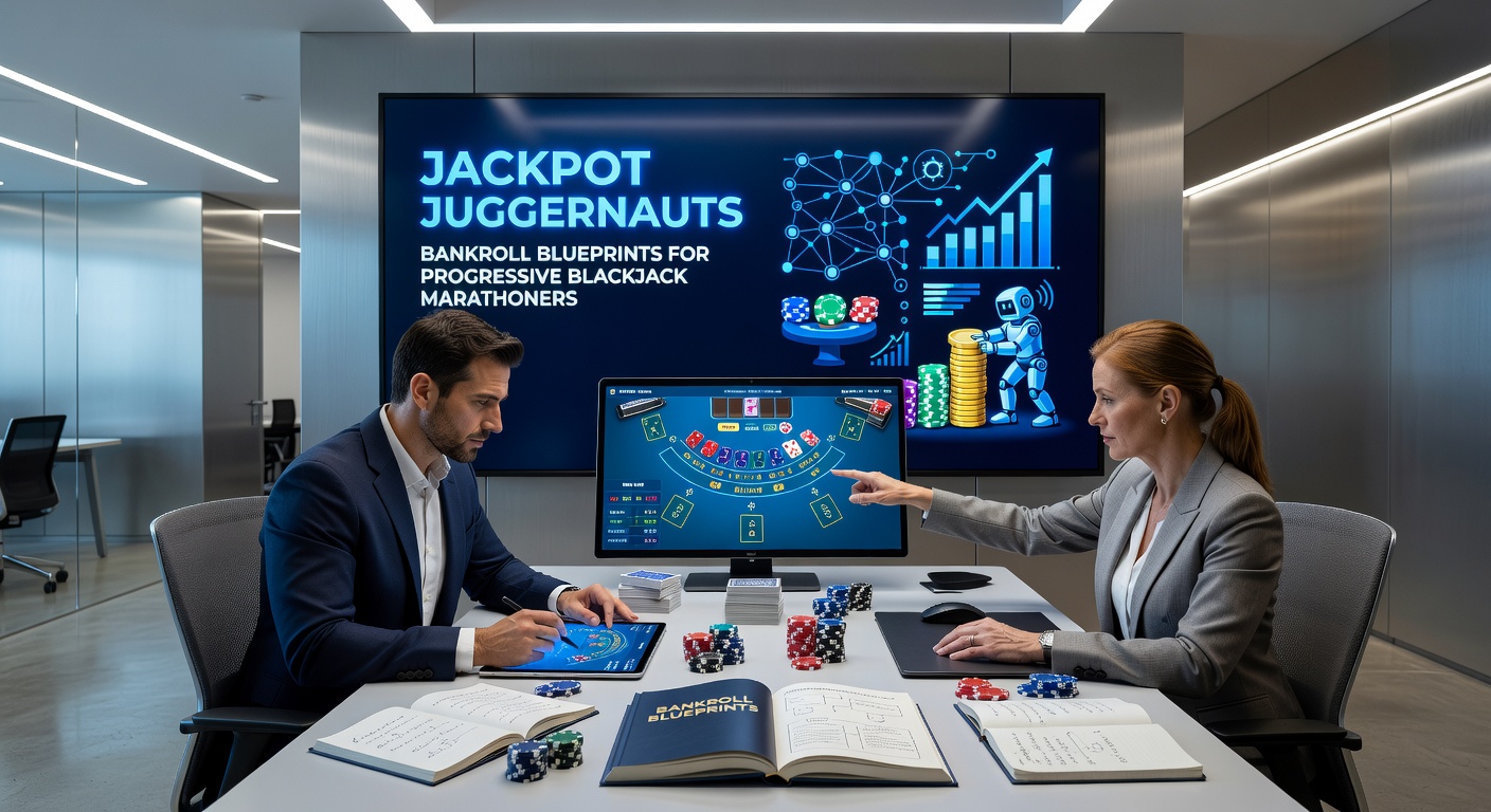 Detaillierte Grafik eines Bankroll-Charts mit aufsteigenden Linien für Jackpot-Wachstum und Fallstricken für unvorbereitete Spieler